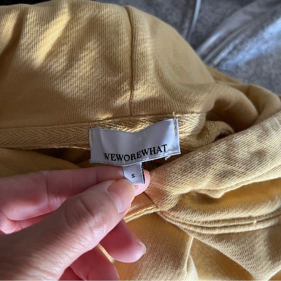Weworewhat Daniele Bernstein Oversized Cotton Hoodie Sand Yellow Relaxed Fit - Picture 5 of 6